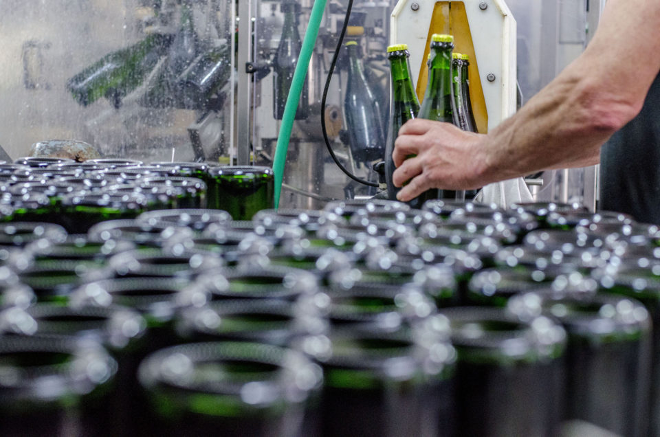 Photo de bouteilles dans un bac de congélation avant dégorgement